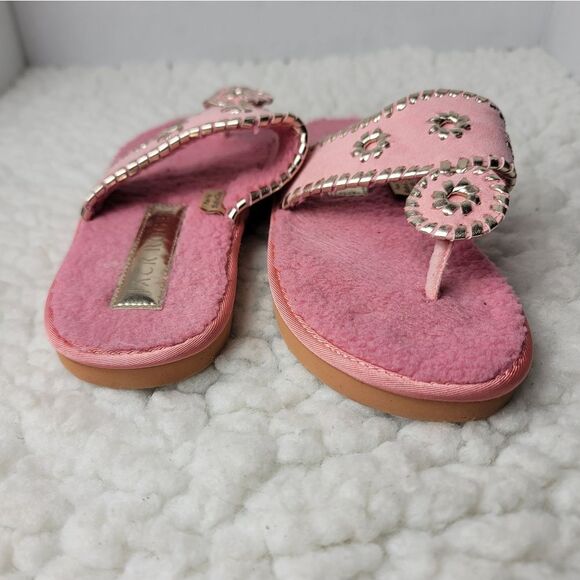 Jack Rogers Womens Slipper Flip Flops Comfort Sandals Size 6 Pink Faux Fur - Picture 7 of 11